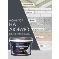 Краска Palizh Акриловая интерьерная моющаяся 3.3 кг (графит)