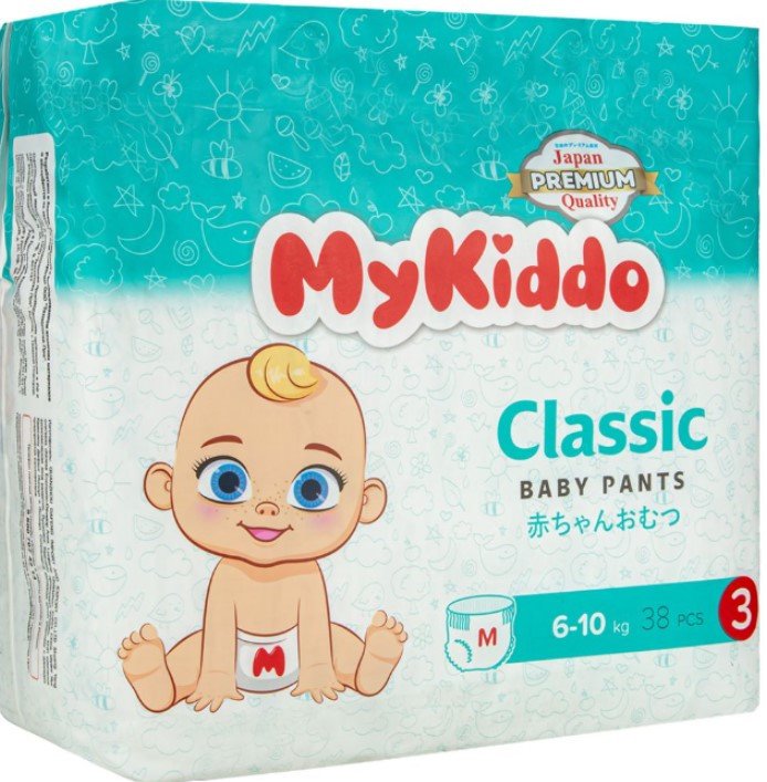 

Трусики-подгузники MyKiddo Classic M 6-10 кг (38 шт)