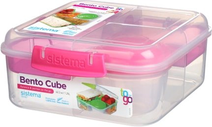 

Контейнер Sistema Bento Cube To Go 21685 (розовый)