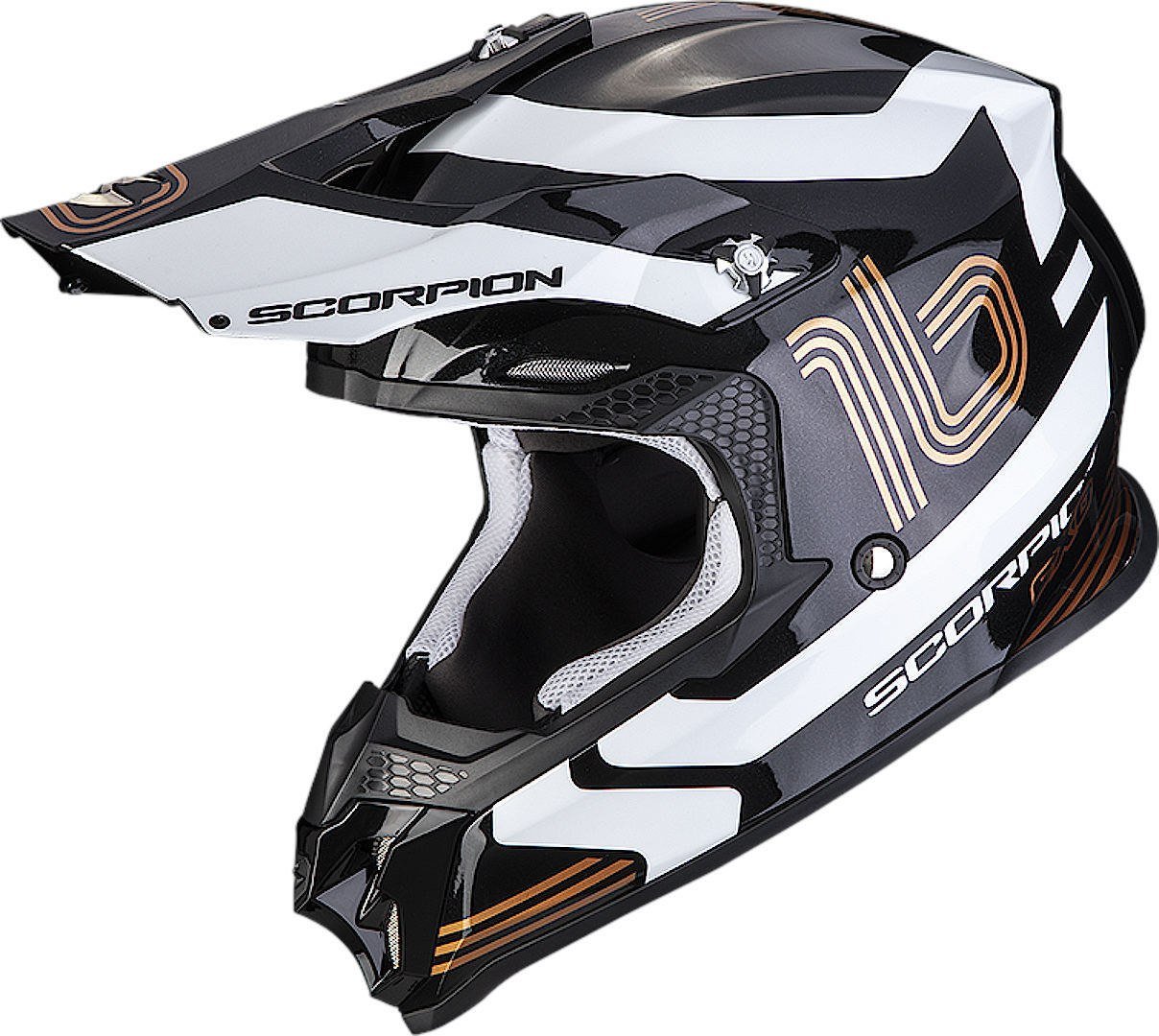 

Мотошлем Scorpion Exo VX-16 Evo Air Tub (р. M, черный/золотистый)