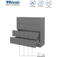 Комод Горизонт Нео 760 4 ящика (серый графит)