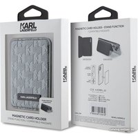 Кредитница CG Mobile Karl Lagerfeld Saffiano Monogram Plate Logo KLWMSPSAKLHPG (серебристый)