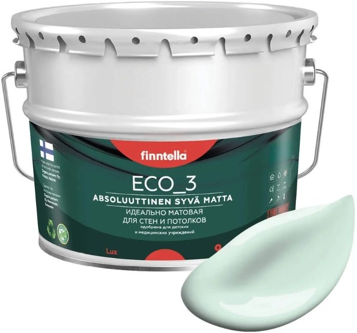 

Краска Finntella Eco 3 Wash and Clean Lintu F-08-1-9-FL040 9 л (бл.-бирюзовый)