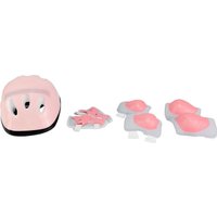 Роликовые коньки Cosmoride Fei + набор защиты (р-р 31-34, белый/розовый)