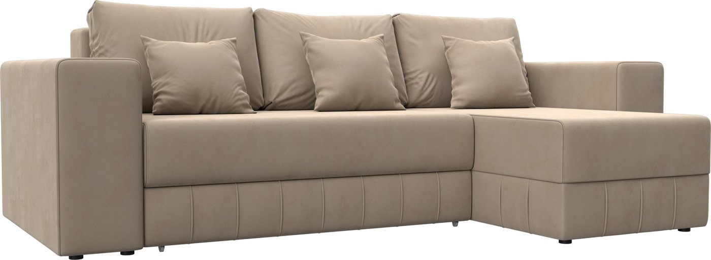 

Угловой диван Лига диванов Лига-076 универсальный 129840 (велюр Seven 729 бежевый)