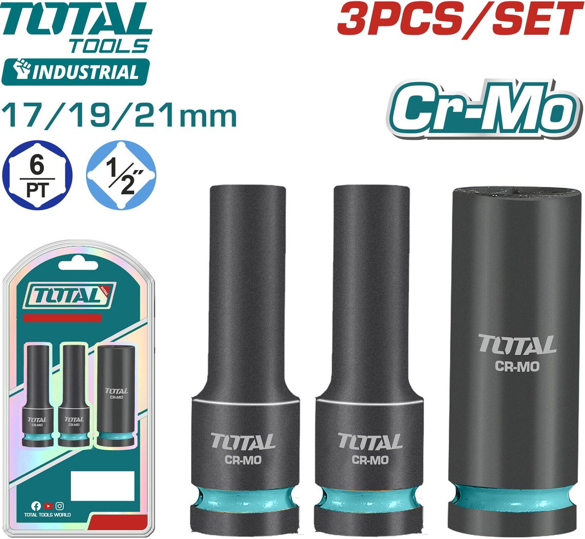 Набор головок слесарных Total THKISD12042L