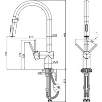 Смеситель Cersanit Brasko однорычажный с выдвижным изливом 64841 (хром)