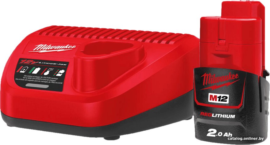 Аккумулятор с зарядным устройством Milwaukee M12 M12NRG-201 4933451900 (12В/2 Ач + 12В)