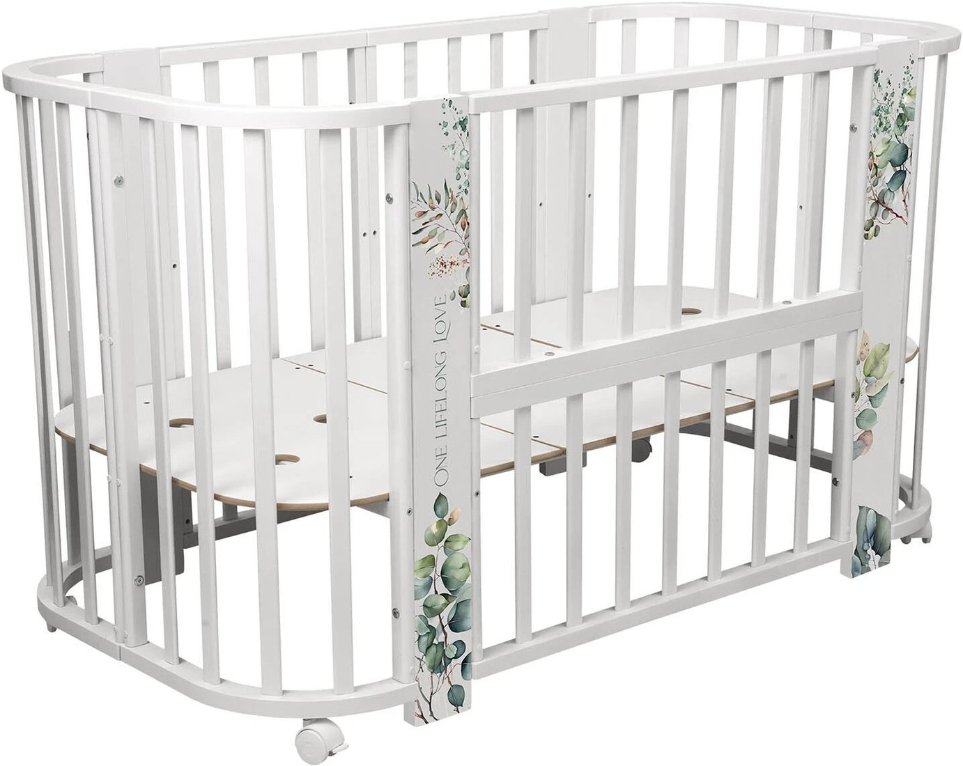 

Кроватка-трансформер Indigo Baby Line 5 в 1 с поперечным маятником (листочки)