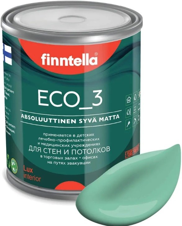 

Краска Finntella Eco 3 Wash and Clean Viilea F-08-1-1-LG92 0.9 л (св.-бирюзовый)