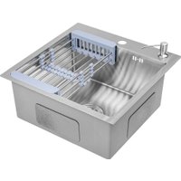 Кухонная мойка Saniteco 5050 (с сифоном, дозатором и коландером) в Борисове