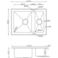 Кухонная мойка ZorG GS 6750-2 (черный)