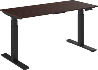 Стол для работы стоя WellDesk с электроприводом двухмоторный 28мм (дуб стирлинг, черный)