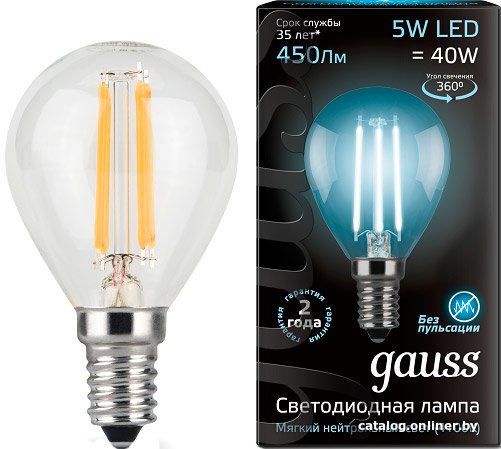 Светодиодная лампочка Gauss E14 5Вт 4100К [105801205]