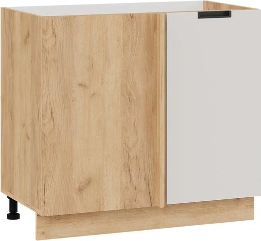 

Шкаф навесной Трия Гренада 1Н9У угловой с одной дверью (дуб крафт золотой/холст мокко)