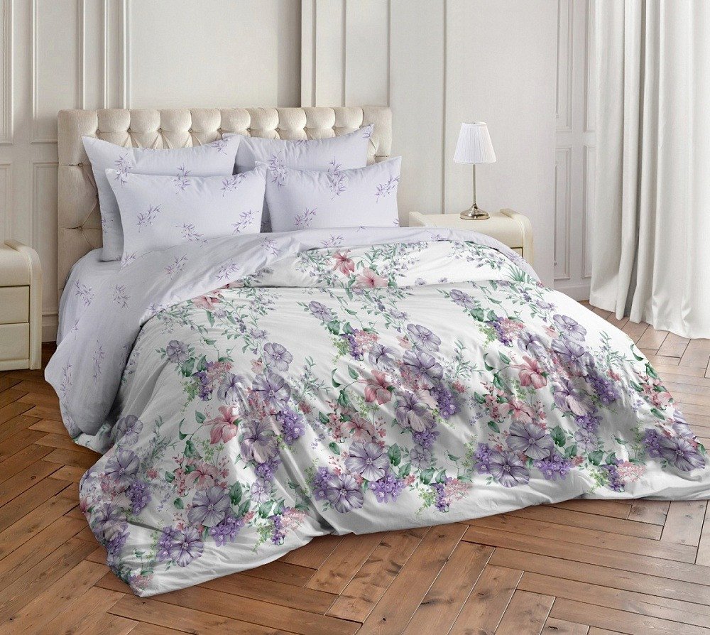 

2-спальный комплект постельного белья с евро простыней Milanika Микаэла 2.0сп с евро (поплин)