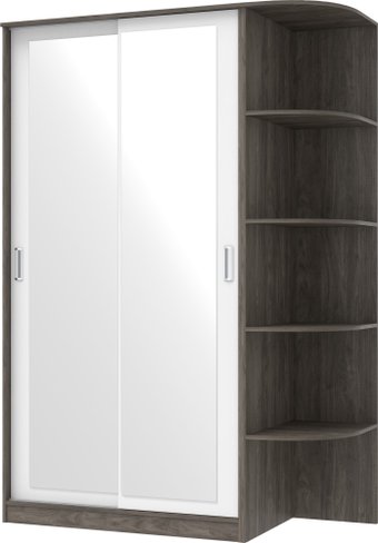 Шкаф-купе Кортекс-мебель Лагуна ШК04-02 (орех элия/белый, правая консоль)