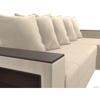 Угловой диван Лига диванов Дубай лайт правый 114163 (микровельвет бежевый)