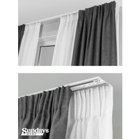 Карниз для штор Sundays Home D-6-P двухрядный (2.5м, составной, белый)