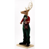 Елочная игрушка Arya Deer Gentleman (зеленый/красный)