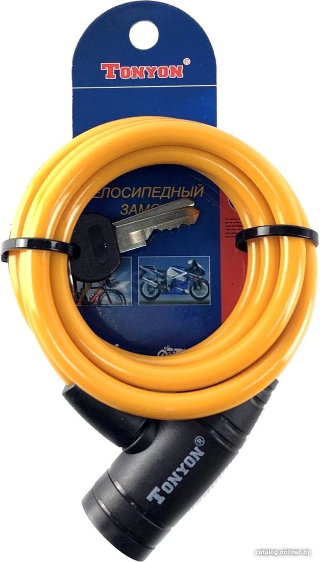 Тросовый велосипедный замок Tonyon 506K-1015C (в ассортименте)