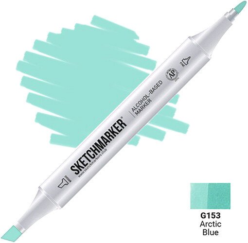 

Маркер художественный Sketchmarker Двусторонний G153 SM-G153 (голубой арктический)