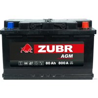 Автомобильный аккумулятор Zubr AGM R+ Турция (80 А·ч)