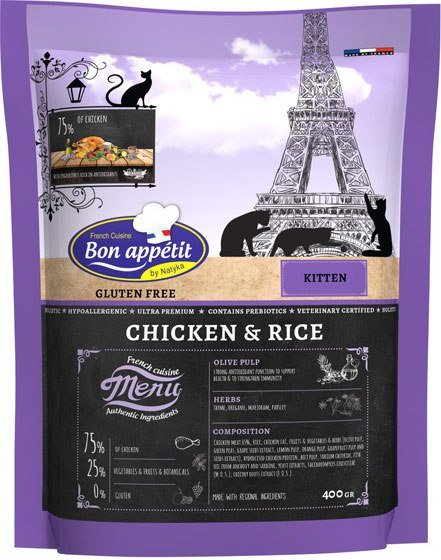

Сухой корм для кошек Bon Appetit Cat Kitten (с курицей) 400 г