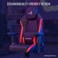 Игровое (геймерское) кресло AeroCool Crown Leatherette (черный/синий)