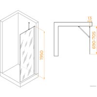 Душевая стенка RGW WA-110 351011007-11 70 (хром/прозрачное стекло)