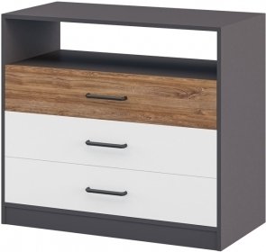 Комод Мебель Неман Мальма МН-135-06 (белый, дуб стирлинг, графит)