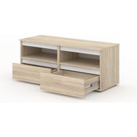 Тумба Кортекс-мебель Бари ТВ 120 2ш-2 (дуб сонома/дуб сонома/белый)