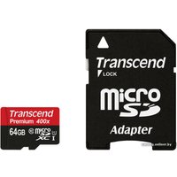 Карта памяти Transcend microSDXC UHS-I 400x Premium (Class 10) 64GB (TS64GUSDU1)