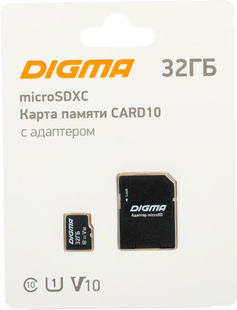 Карта памяти Digma MicroSDXC Class 10 Card10 DGFCA032A01