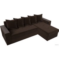 Угловой диван Лига диванов Дубай лайт правый 114164 (микровельвет коричневый)