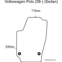 Коврик для салона авто Alicosta VW Polo 09- Sedan (водитель, ЭВА ромб, черный)