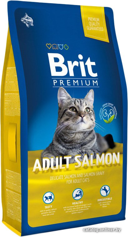 Сухой корм для кошек Brit Premium Cat Adult Salmon 8 кг