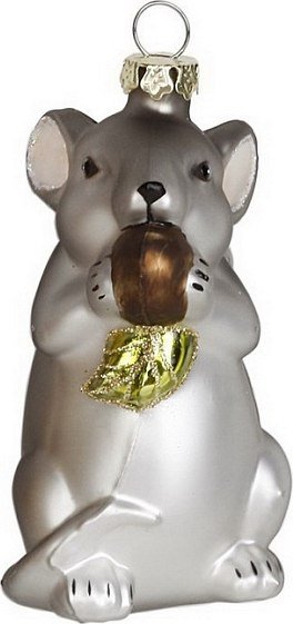 

Елочная игрушка Inge's Christmas Figural Glass Ornaments. Мышь 64056H120_2 (серый)