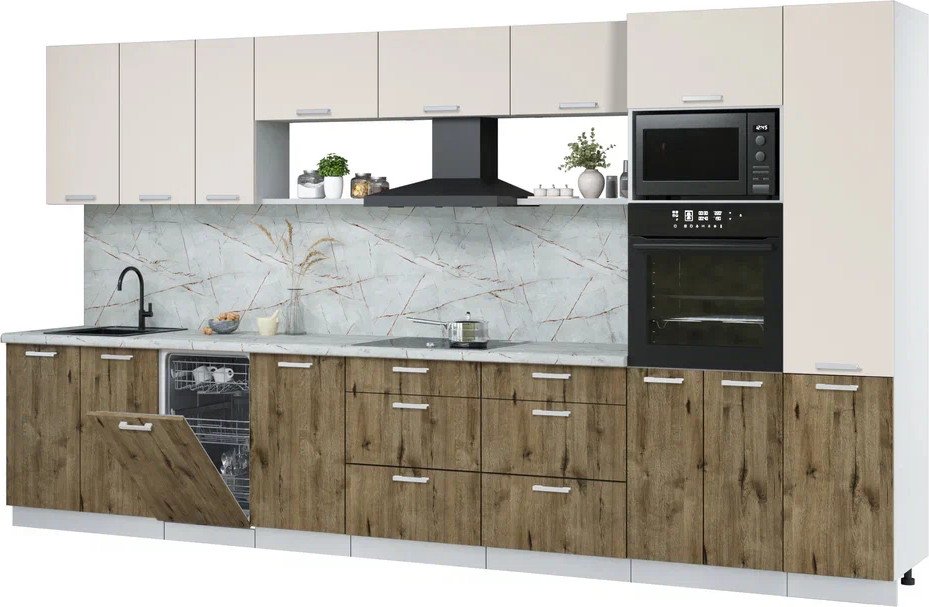 

Готовая кухня Интерлиния Мила Лайт 3.9-ПМ3 (персидский жемчуг/дуб веллингтон/серый каспий)