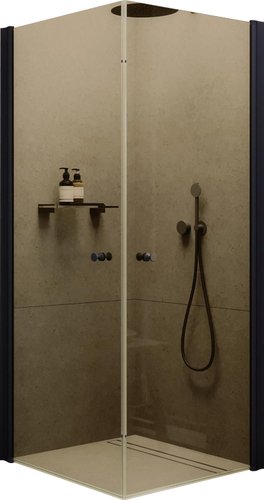 Душевой уголок MaybahGlass MGY-1297-6 (бронзовое стекло/черный)