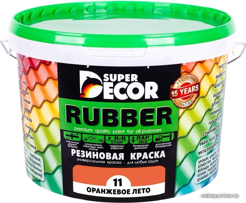 Краска Super Decor Rubber 3 кг (№11 оранжевое лето)