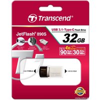 USB Flash Transcend JetFlash 890S USB3.1 + Type-C 32GB [TS32GJF890S]