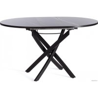 Кухонный стол TetChair Manzana 100x100+30x75 (мрамор черный/черный)