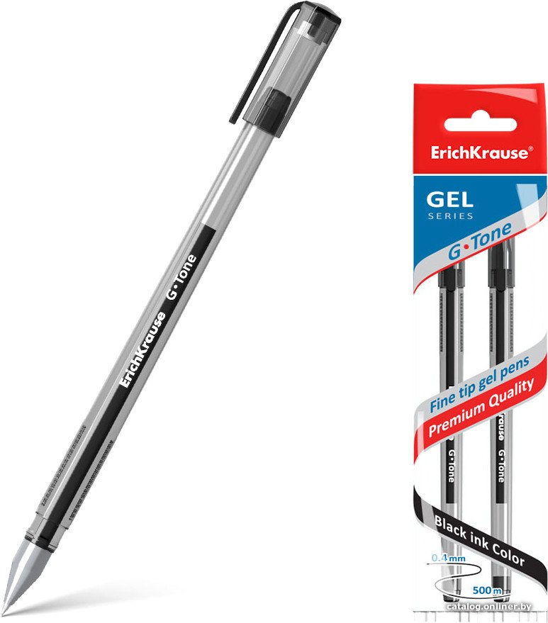 Набор гелевых ручек Erich Krause G-Tone черный 39516 (2 шт)