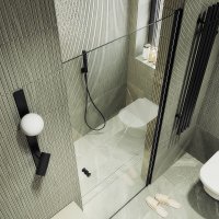 Душевая дверь MaybahGlass 198x60 MGD-797-6 (прозрачное стекло/черный)