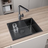 Кухонная мойка Paulmark Next 54 Uni PM215444-GM (черный/вороненая сталь)