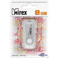 USB Flash Mirex SWIVEL WHITE 8GB (13600-FMUSWT08)