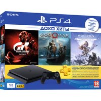 Игровая приставка Sony PlayStation 4 Slim 1TB GT Sport + God of War + Horizon Zero Dawn