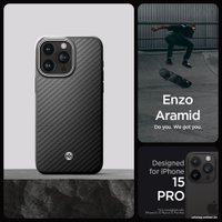 Чехол для телефона Spigen Enzo Aramid для iPhone 15 Pro ACS07045 (черный)