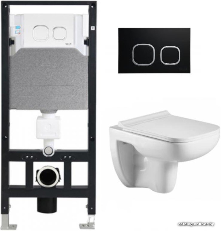 Унитаз подвесной WeltWasser Amberg 506+Kehlbach 004 GL-WT+Amberg RD-BL